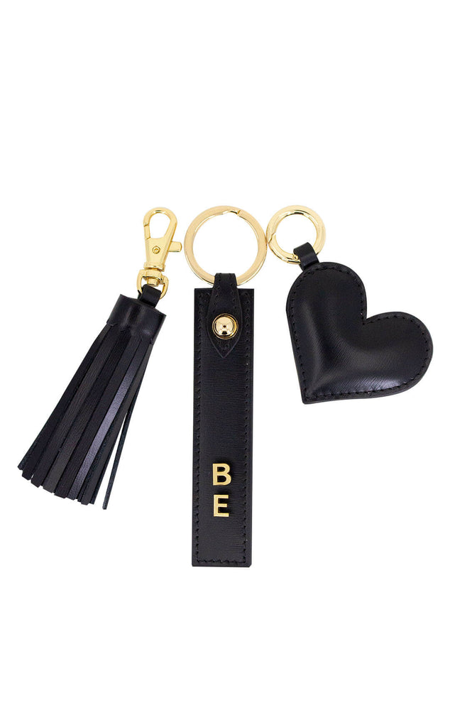 MIA LEATHER KEY HOLDER SET WITH INITIALS