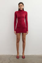 AmeMiniDressBurgundy2474